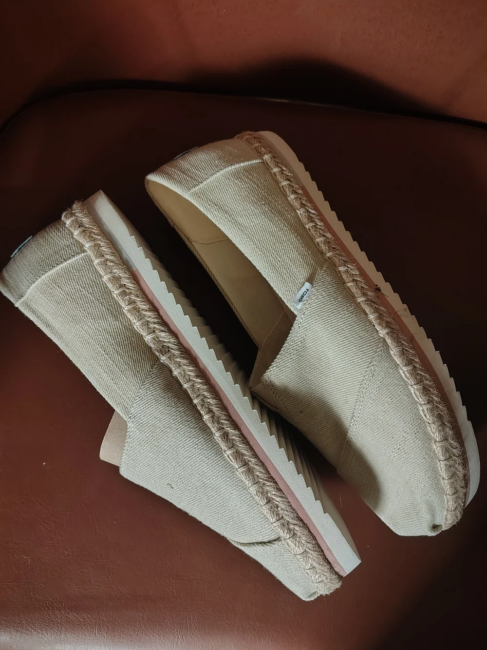 TOMS Slip-On Espadrilles in Light Beige